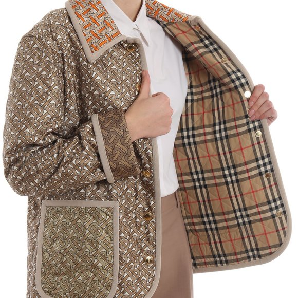 Burberry Jackets & Blazers - BURBERRY QUILTED MONOGRAM SILK GOLD JACKET